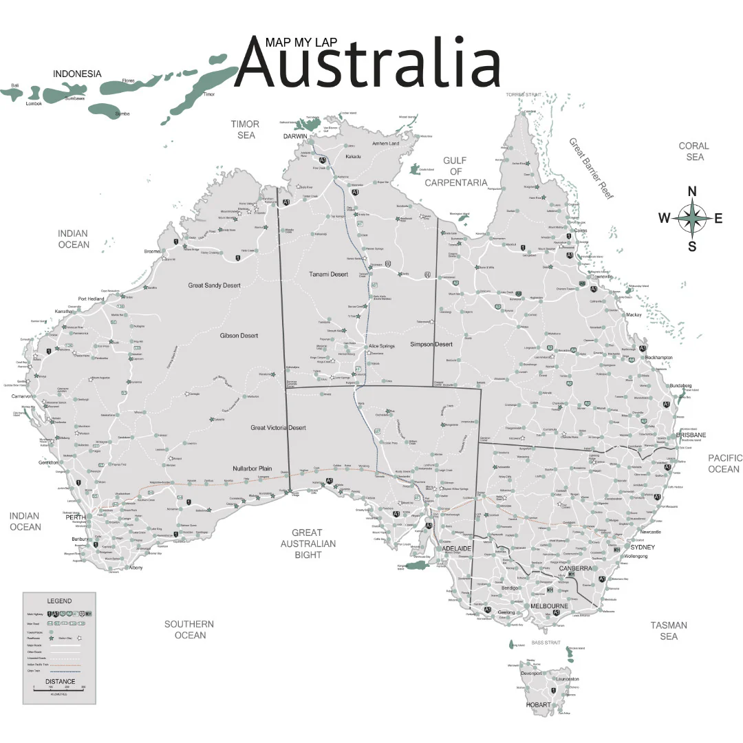 Map My Lap - Australia (Ecoluxe Travel Decor)